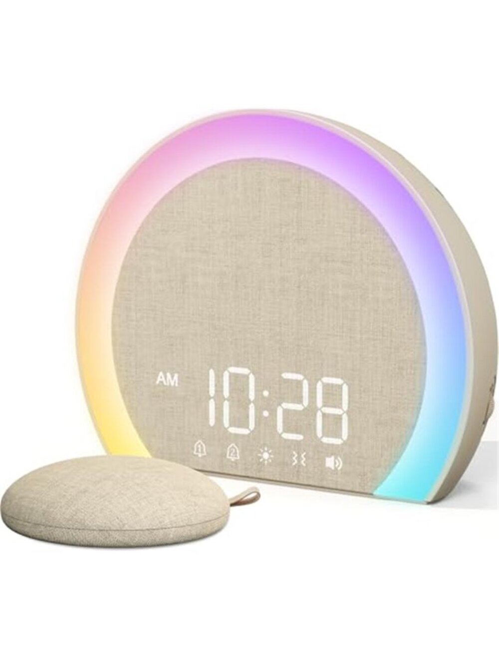 Digital Alarm Clock Bed Shaker Extra Loud Deep Sleepers RGB Night Light USB C